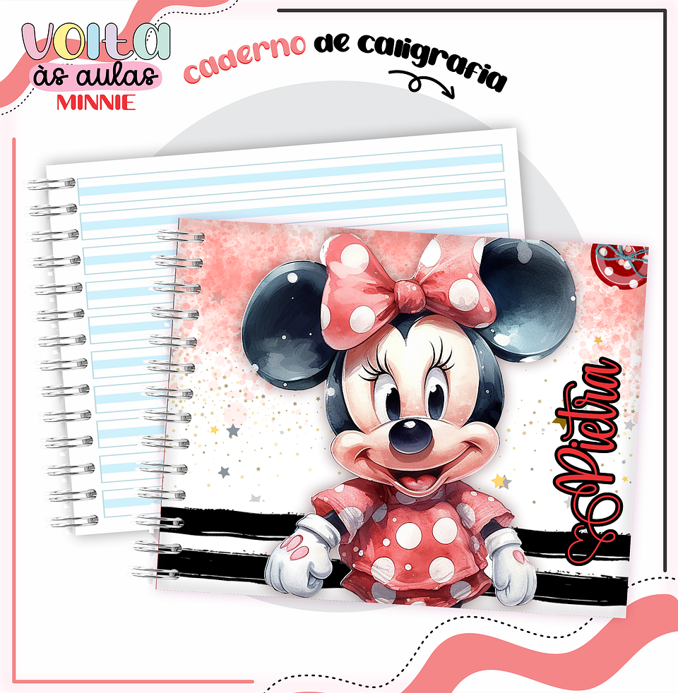 ARQUIVO ENCADERNAÇÃO KIT ESCOLAR MINNIE VERMELHA - LINA CRIATIVA 4