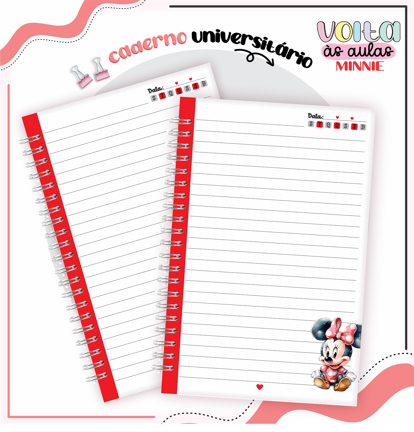 ARQUIVO ENCADERNAÇÃO KIT ESCOLAR MINNIE VERMELHA - LINA CRIATIVA 5