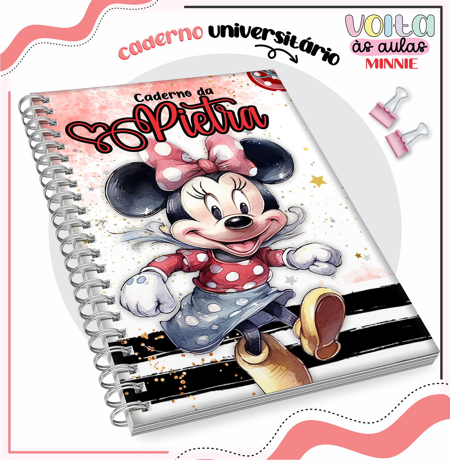 ARQUIVO ENCADERNAÇÃO KIT ESCOLAR MINNIE VERMELHA - LINA CRIATIVA 6