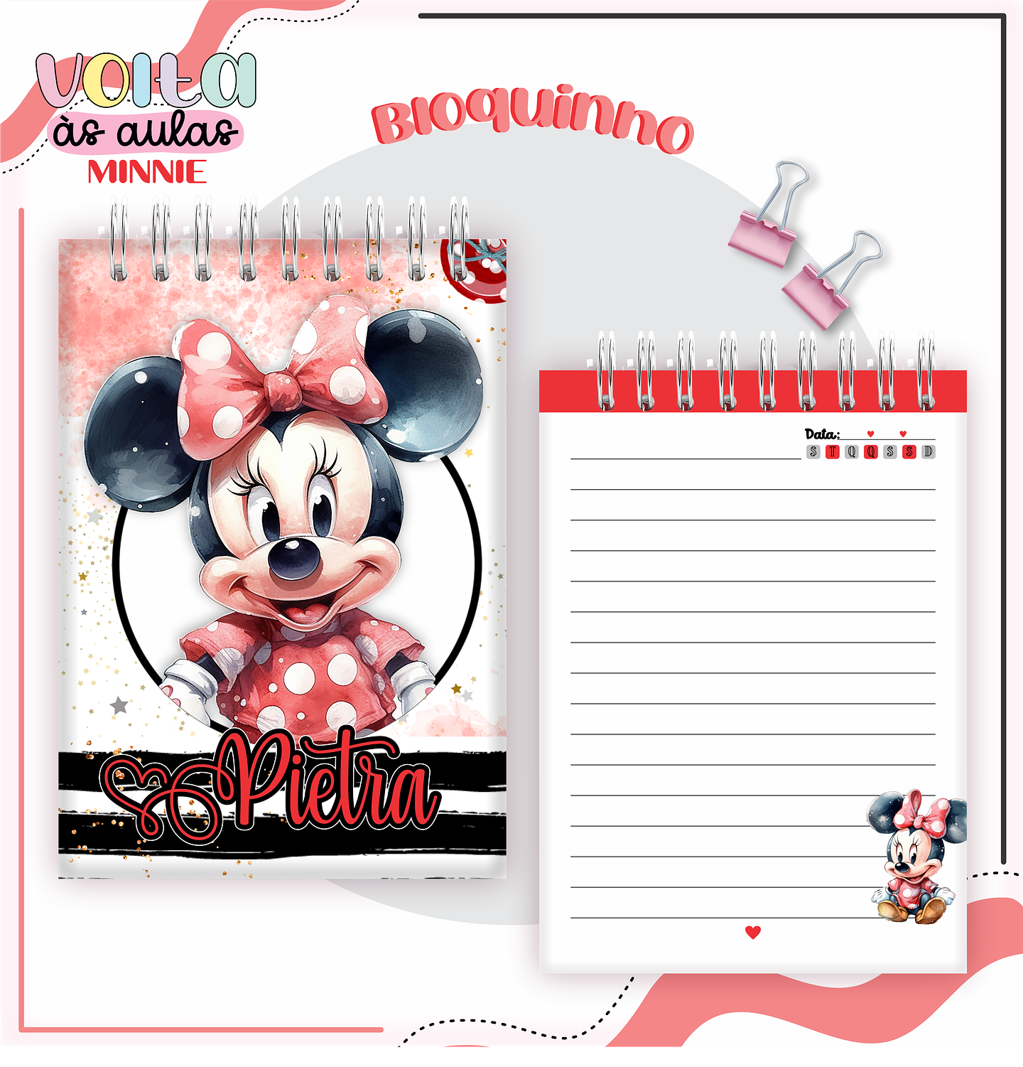 ARQUIVO ENCADERNAÇÃO KIT ESCOLAR MINNIE VERMELHA - LINA CRIATIVA 7