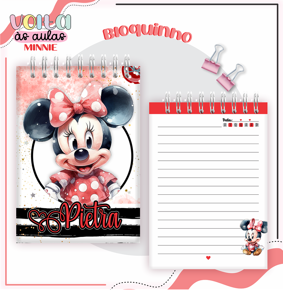 ARQUIVO ENCADERNAÇÃO KIT ESCOLAR MINNIE VERMELHA - LINA CRIATIVA 7