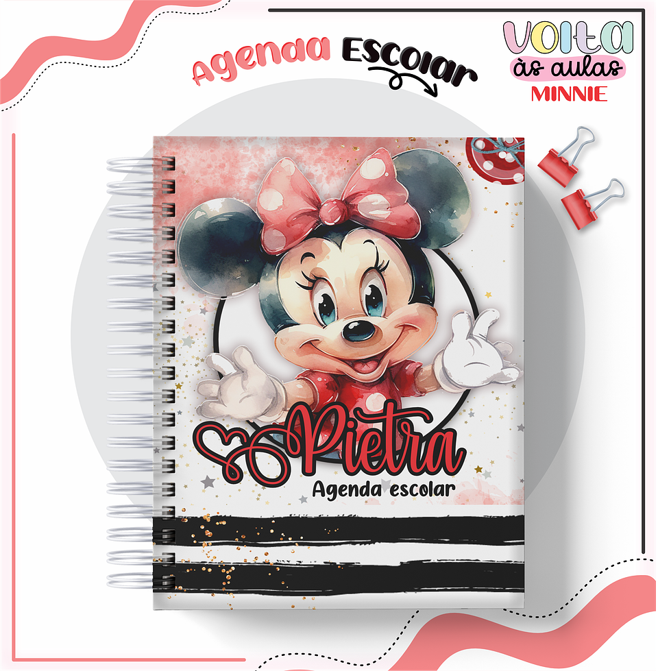 ARQUIVO ENCADERNAÇÃO KIT ESCOLAR MINNIE VERMELHA - LINA CRIATIVA 12