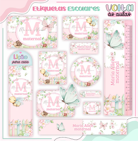ARQUIVO ETIQUETA ESCOLAR JARDIM - LINA