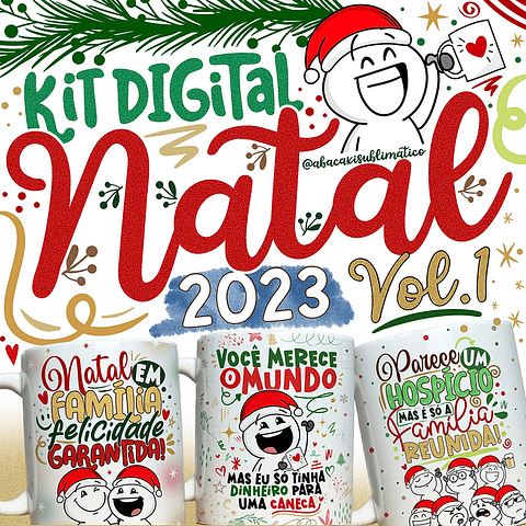 ARQUIVO CANECA NATAL - ABACAXI SUBLIMATICO