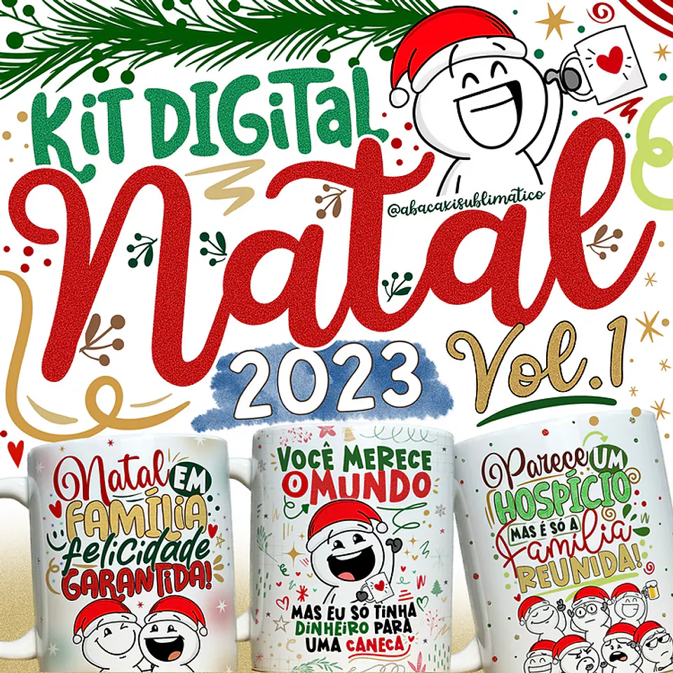 ARQUIVO CANECA NATAL - ABACAXI SUBLIMATICO 1