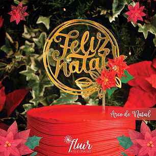 TOPO DE BOLO FELIZ NATAL