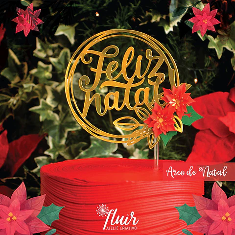 TOPO DE BOLO FELIZ NATAL