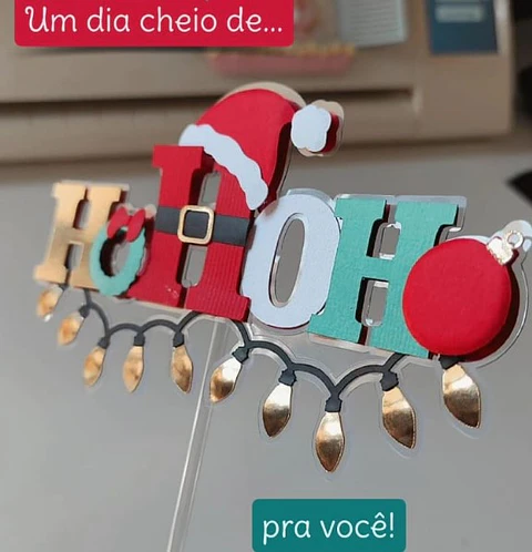 TOPO DE BOLO NATAL HO HO HO