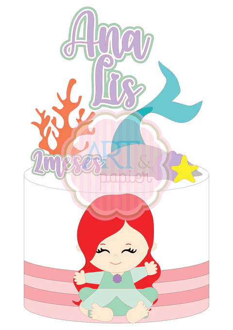 ARQUIVO DE CORTE TOPO DE BOLO PEQUENA SEREIA