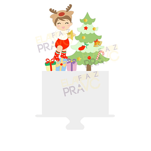 ARQUIVO DE CORTE TOPO DE BOLO NATAL MENINA