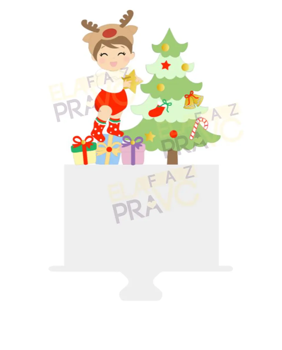 ARQUIVO DE CORTE TOPO DE BOLO NATAL MENINA 1