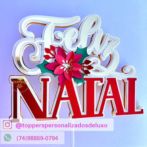 ARQUIVO DE CORTE TOPO DE BOLO FLOR NATAL