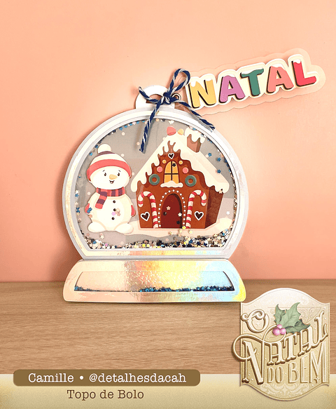 TOPO DE BOLO GLOBO DE NATAL - DETALHES DA CAH