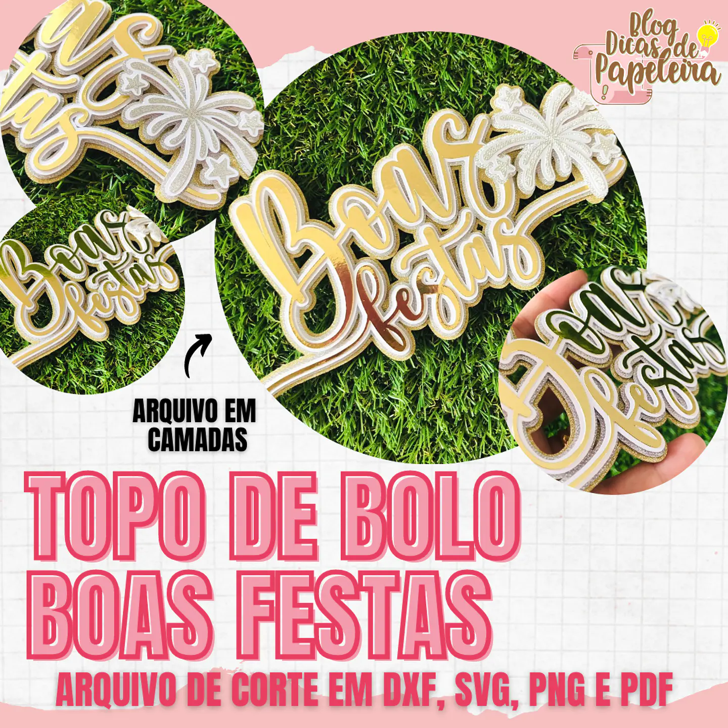 ARQUIVO DE CORTE TOPO DE BOLO BOAS FESTAS 1