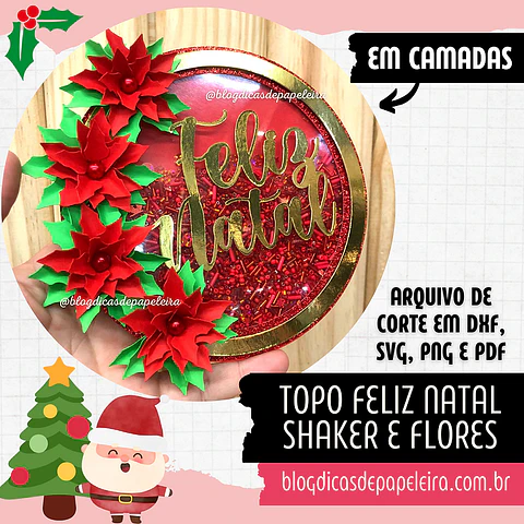 ARQUIVO DE CORTE TOPO DE BOLO  FLORES NATAL
