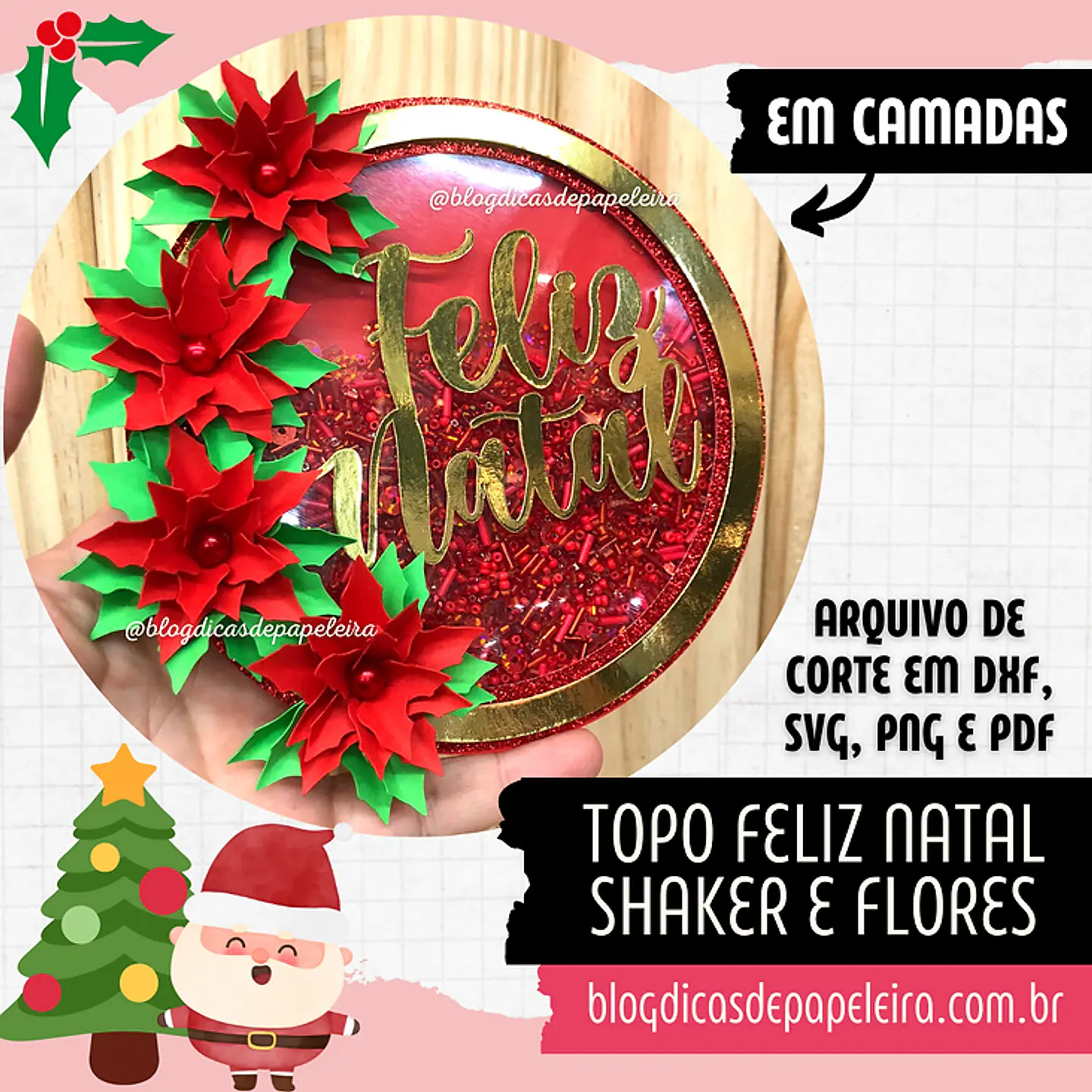 ARQUIVO DE CORTE TOPO DE BOLO  FLORES NATAL 1