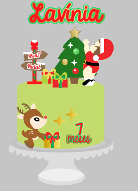 ARQUIVO DE CORTE TOPO DE BOLO MEU 1 NATAL