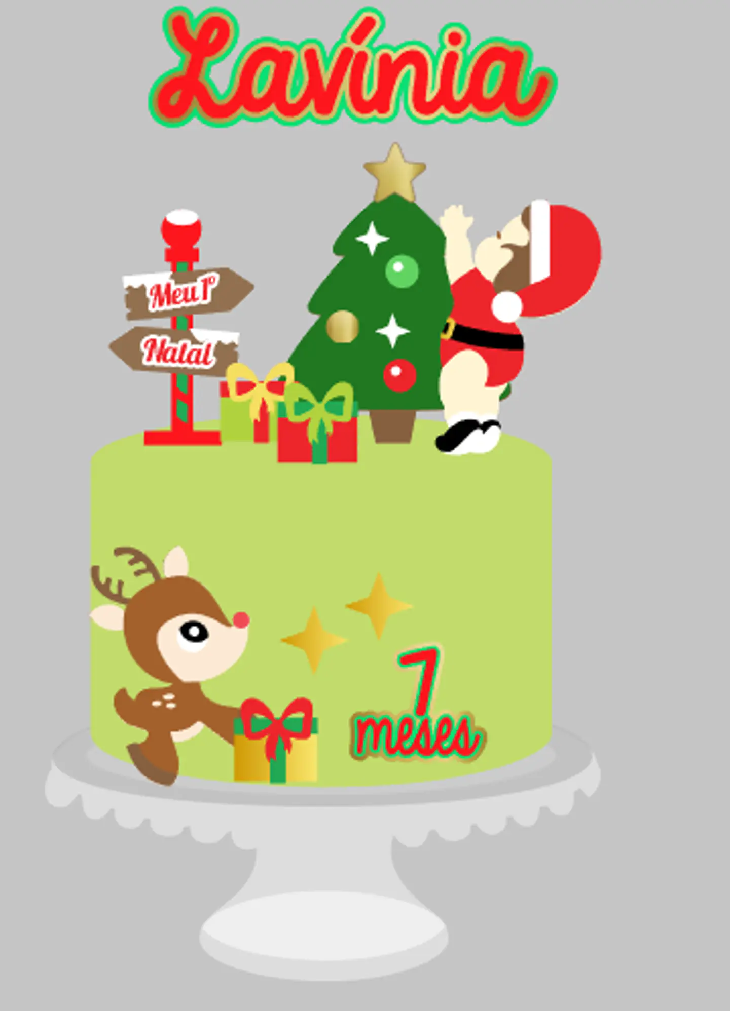 ARQUIVO DE CORTE TOPO DE BOLO MEU 1 NATAL 1