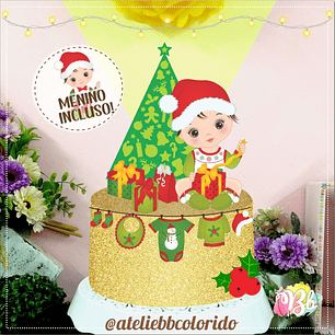 ARQUIVO DE CORTE TOPO DE BOLO NATAL BEBÊ