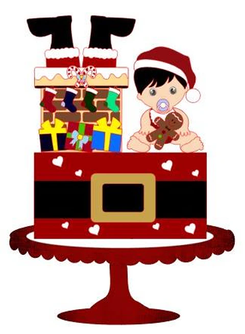 ARQUIVO DE CORTE TOPO DE BOLO NATAL BABY MENINO