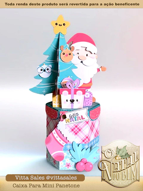 Arquivo de corte caixa panetone natal