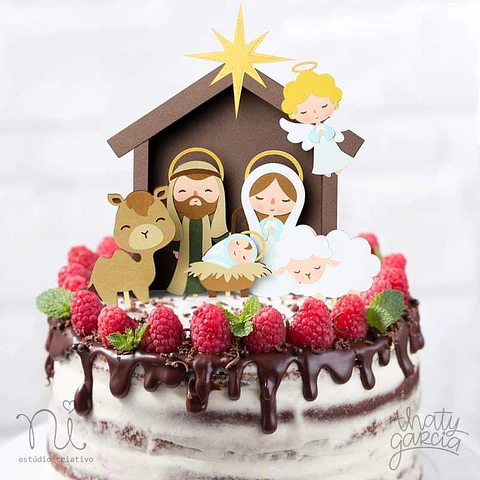 ARQUIVO DE CORTE TOPO DE BOLO NATAL PRESEPIO