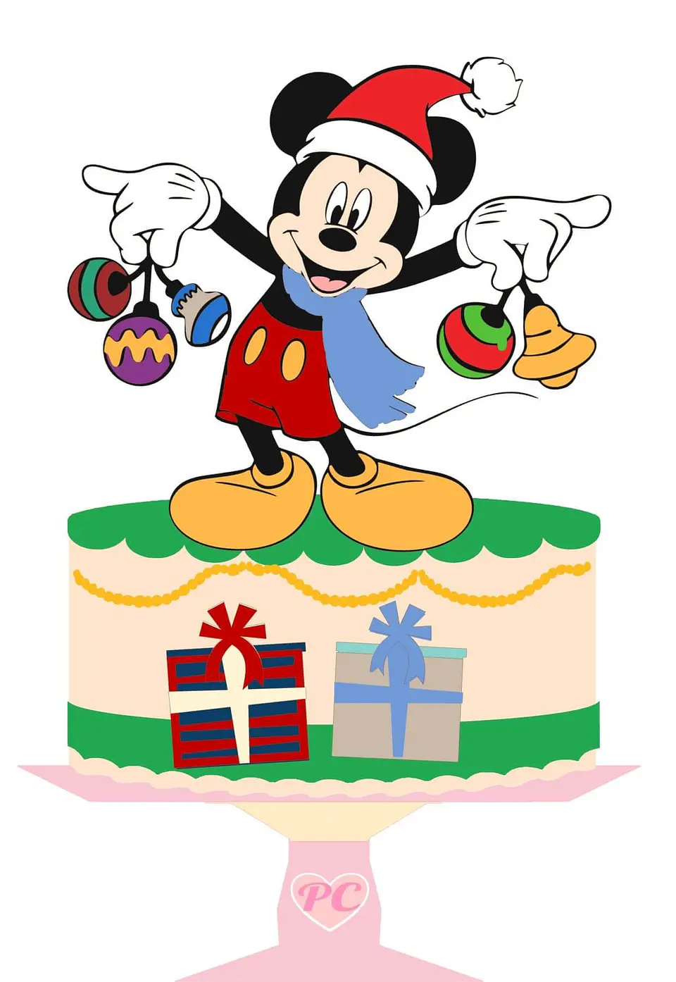 ARQUIVO DE CORTE TOPO DE BOLO NATAL MICKEY 1