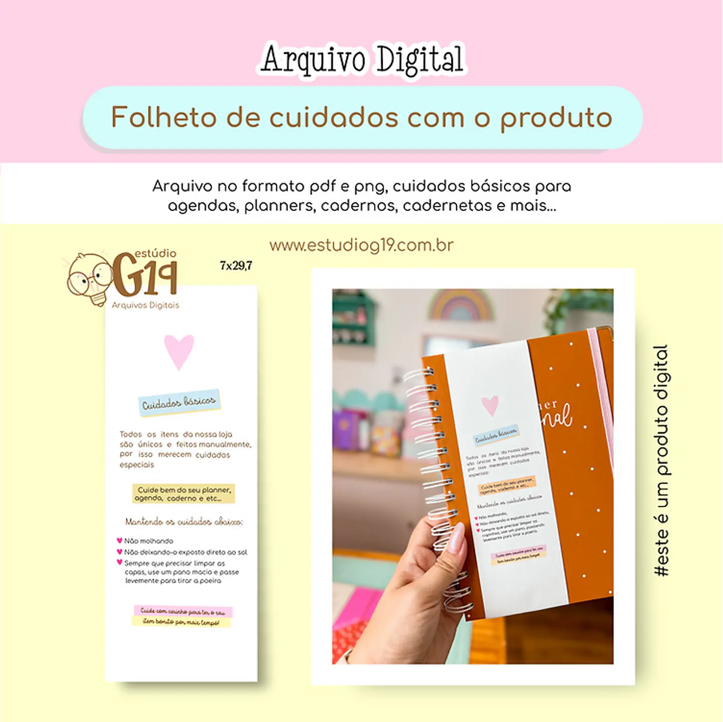 Arquivo de corte Folhetos cuidado com o produto - Estudio g19 1