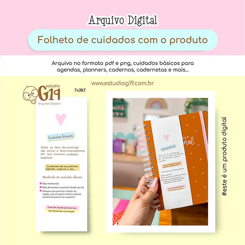 Arquivo de corte Folhetos cuidado com o produto - Estudio g19 1