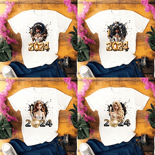 Arquivo sublimação camisetas ano novo 2024 - yukina