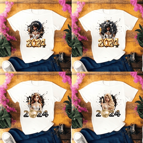 Arquivo sublimação camisetas ano novo 2024 - yukina