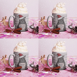 Arquivo sublimação caneca natal gatos