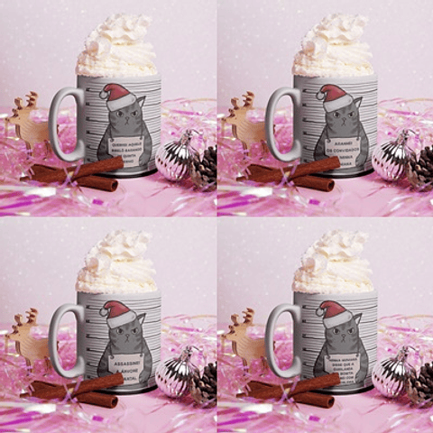 Arquivo sublimação caneca natal gatos