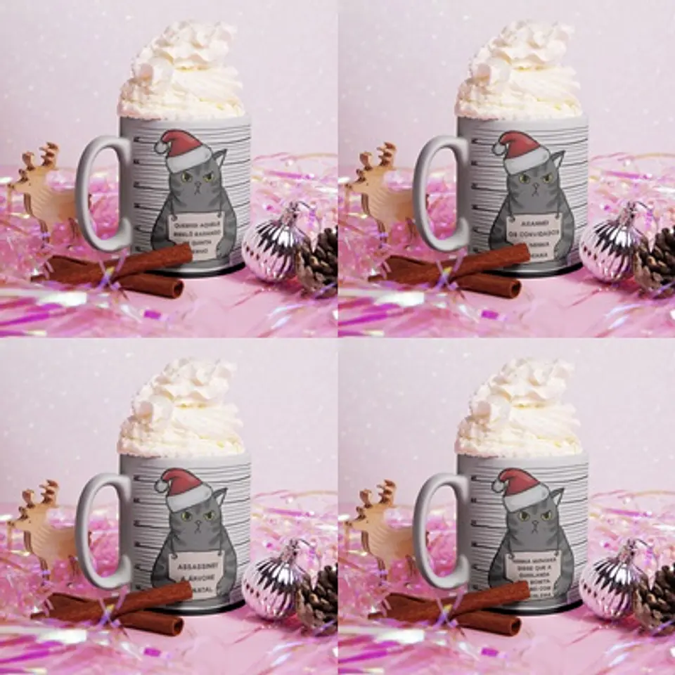 Arquivo sublimação caneca natal gatos 1