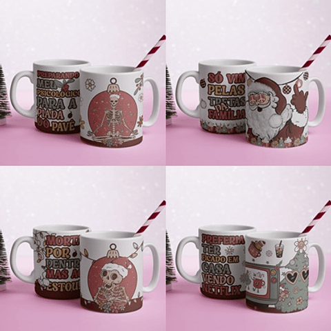 Arquivo sublimação canecas natal