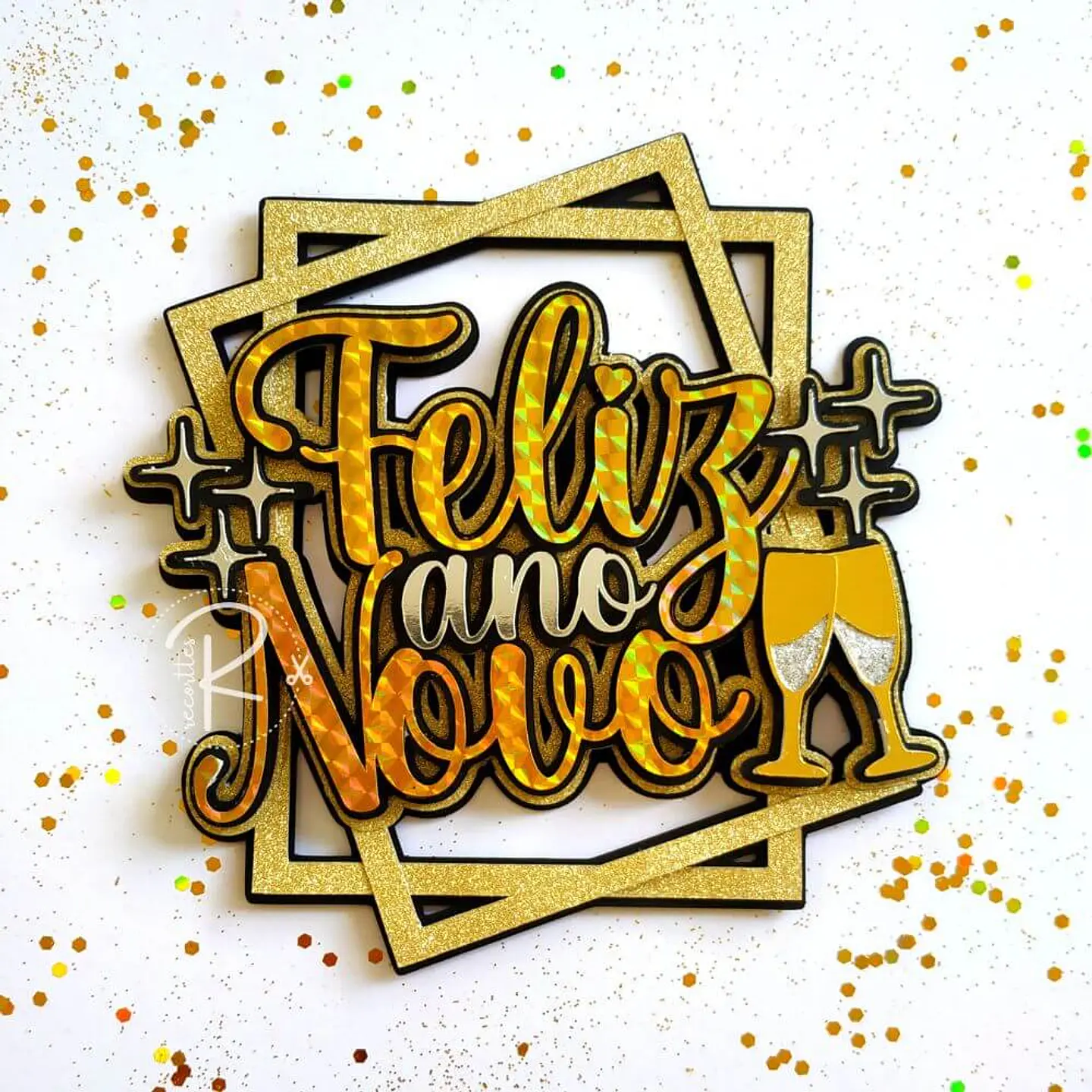 arquivo de corte topo de bolo ano novo 1