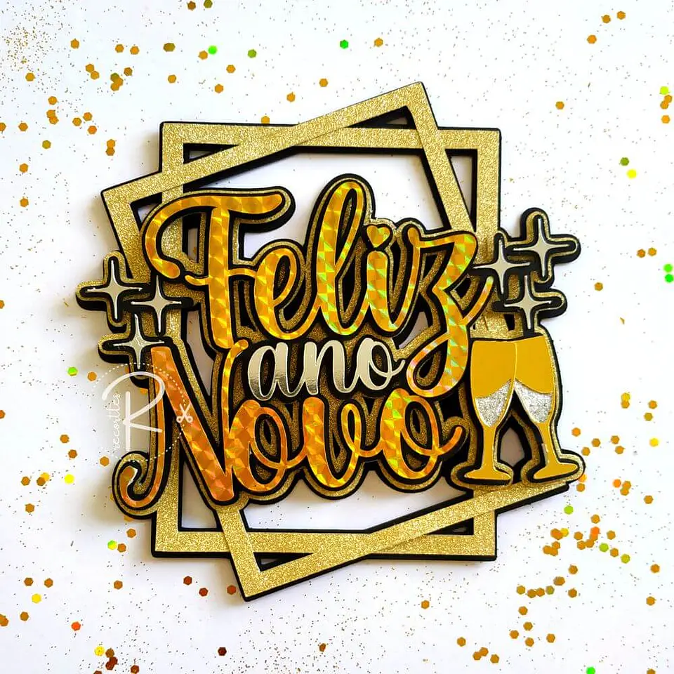 arquivo de corte topo de bolo ano novo 1