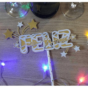 ARQUIVO DE CORTE TOPO DE BOLO ANO NOVO