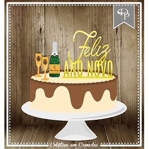 ARQUIVO DE CORTE TOPO DE BOLO ANO NOVO