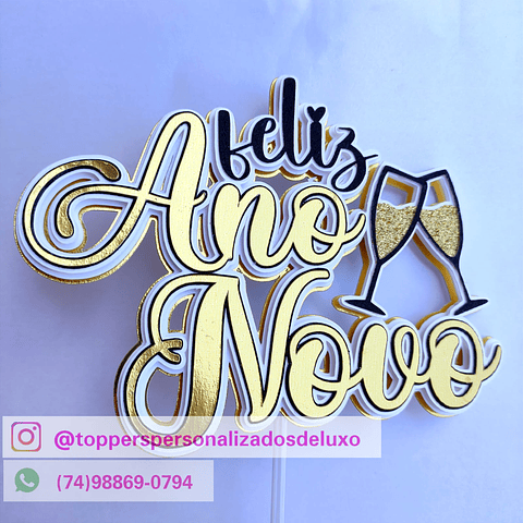 ARQUIVO DE CORTE TOPO DE BOLO FELIZ ANO NOVO