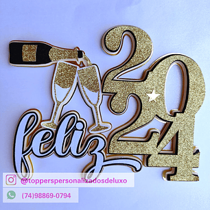 ARQUIVO DE CORTE TOPO DE BOLO FELIZ 2024