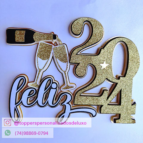 ARQUIVO DE CORTE TOPO DE BOLO FELIZ 2024