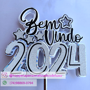 ARQUIVO DE CORTE TOPO DE BOLO BEM VINDO 2024