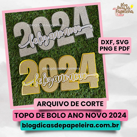 ARQUIVO DE CORTE TOPO DE BOLO ANO NOVO