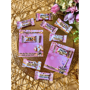 Arquivo balinha e card ano novo 2024 - ilustracin