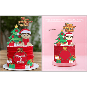 ARQUIVO DE CORTE TOPO DE BOLO MEU PRIMEIRO NATAL