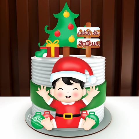 ARQUIVO DE CORTE TOPO DE BOLO NATAL BABY