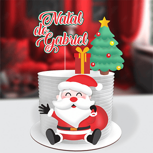 ARQUIVO DE CORTE TOPO DE BOLO PAPAI NOEL NATAL
