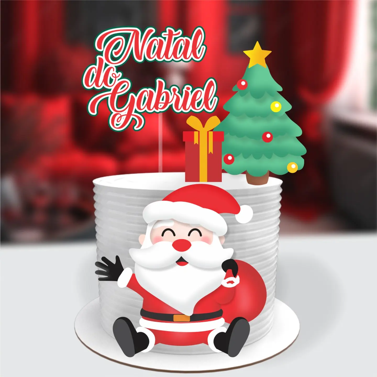 ARQUIVO DE CORTE TOPO DE BOLO PAPAI NOEL NATAL 1