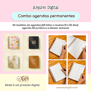 Arquivo Agendas Permanentes A5 e master semanal Combo - Estudio G19